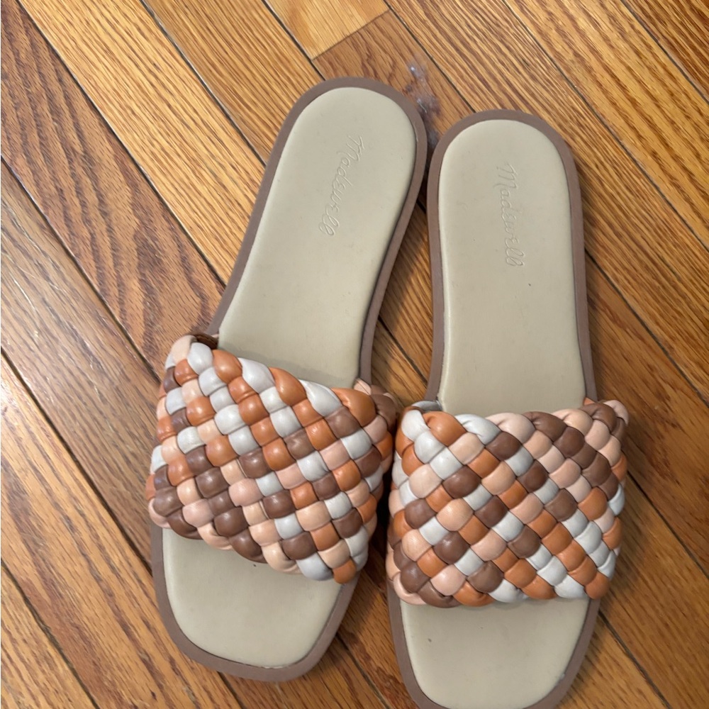 Madewell Woven Sandals Brown and Cream